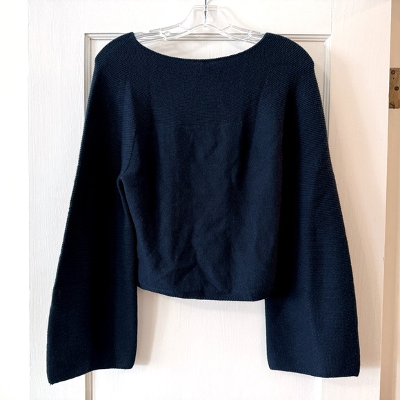 Uniqlo U | 3D Extra Fine Merino Wide Sleeve Sweater Blue XS - Picture 7 of 9